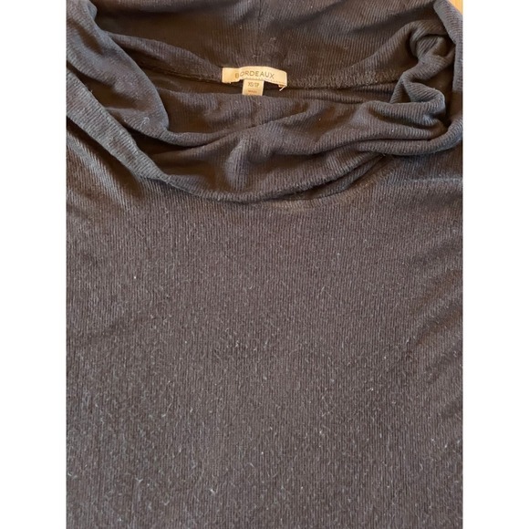 Women's Bordeaux ribbed black turtleneck sweater. Size XS - Picture 2 of 5